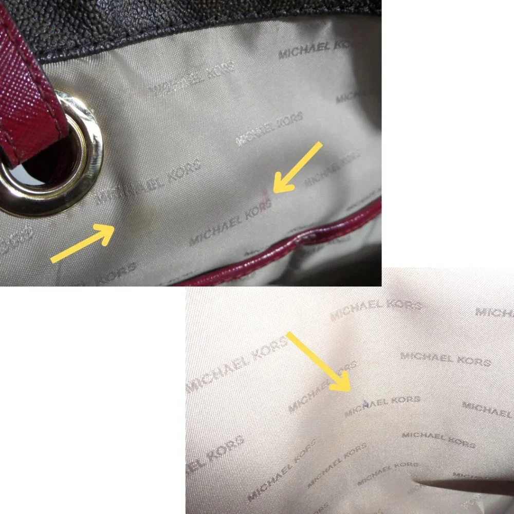 Michael Kors | Jet Set Signature Brown/Cherry Logo Tote (NWT) - Picture 7 of 13